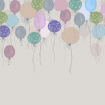 Tapet Personalizat Inspiratie Scandinava pentru Copii cu baloane colorate de petrecere in nuante vibrante - VIVID BALLOONS