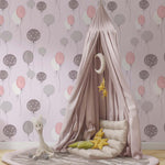 Tapet Personalizat Inspiratie Scandinava pentru Copii cu pattern de baloane in nuante de roz - PURPLE BALLOONS PATTERN