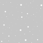 Tapet Personalizat Inspiratie Scandinava pentru Copii cu fundal gri si stele albe - STARRY GREY SKY