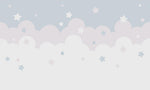 Tapet Personalizat Inspiratie Scandinava pentru Copii cu nori gri si stelute - STARRY CLOUDS