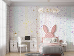 Tapet Personalizat Inspiratie Scandinava pentru Copii cu puncte abstracte multicolore - SOFT RAINBOW COLORS
