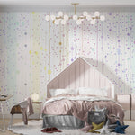 Tapet Personalizat Inspiratie Scandinava pentru Copii cu puncte abstracte multicolore - SOFT RAINBOW COLORS