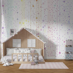 Tapet Personalizat Inspiratie Scandinava pentru Copii cu puncte abstracte multicolore - SOFT RAINBOW COLORS