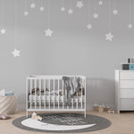 Tapet Personalizat Inspiratie Scandinava pentru Copii cu fundal gri si stele albe cazatoare - HANGING STARS