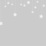Tapet Personalizat Inspiratie Scandinava pentru Copii cu fundal gri si stele albe cazatoare - HANGING STARS