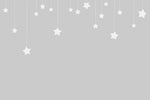 Tapet Personalizat Inspiratie Scandinava pentru Copii cu fundal gri si stele albe cazatoare - HANGING STARS