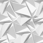 Tapet personalizat 3d cu forme geometrice triunghiulare albe in relief bedsheets