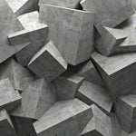 Tapet personalizat 3d cu blocuri de ciment imbinate asimetric concrete blocks dark