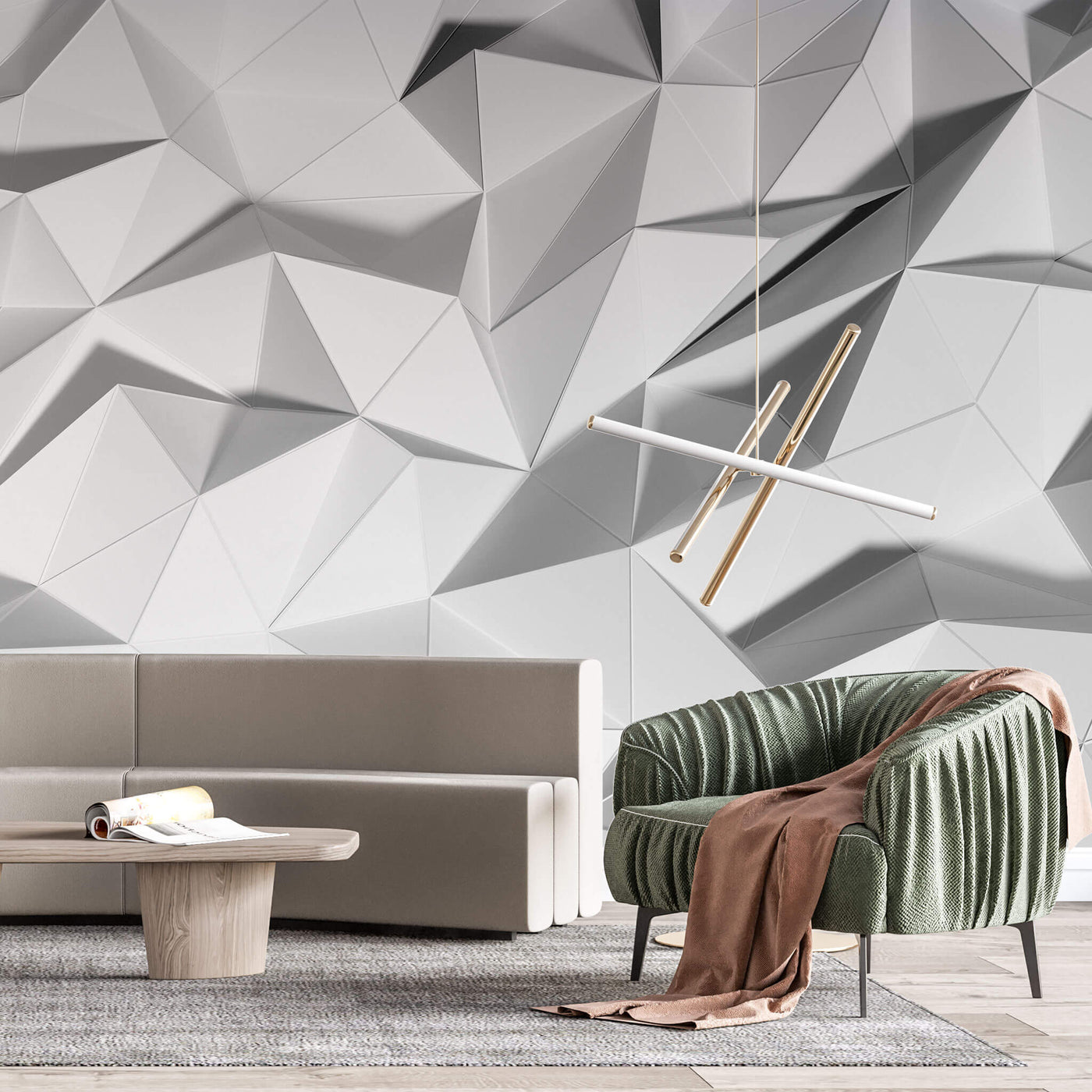 fototapet-personalizat-3d-cu-forme-fine-geometrice-triunghiulare-albe-in-relief-3d-white-geometrics