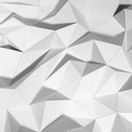 Tapet personalizat 3d cu forme fine geometrice triunghiulare albe in relief 3d white geometrics