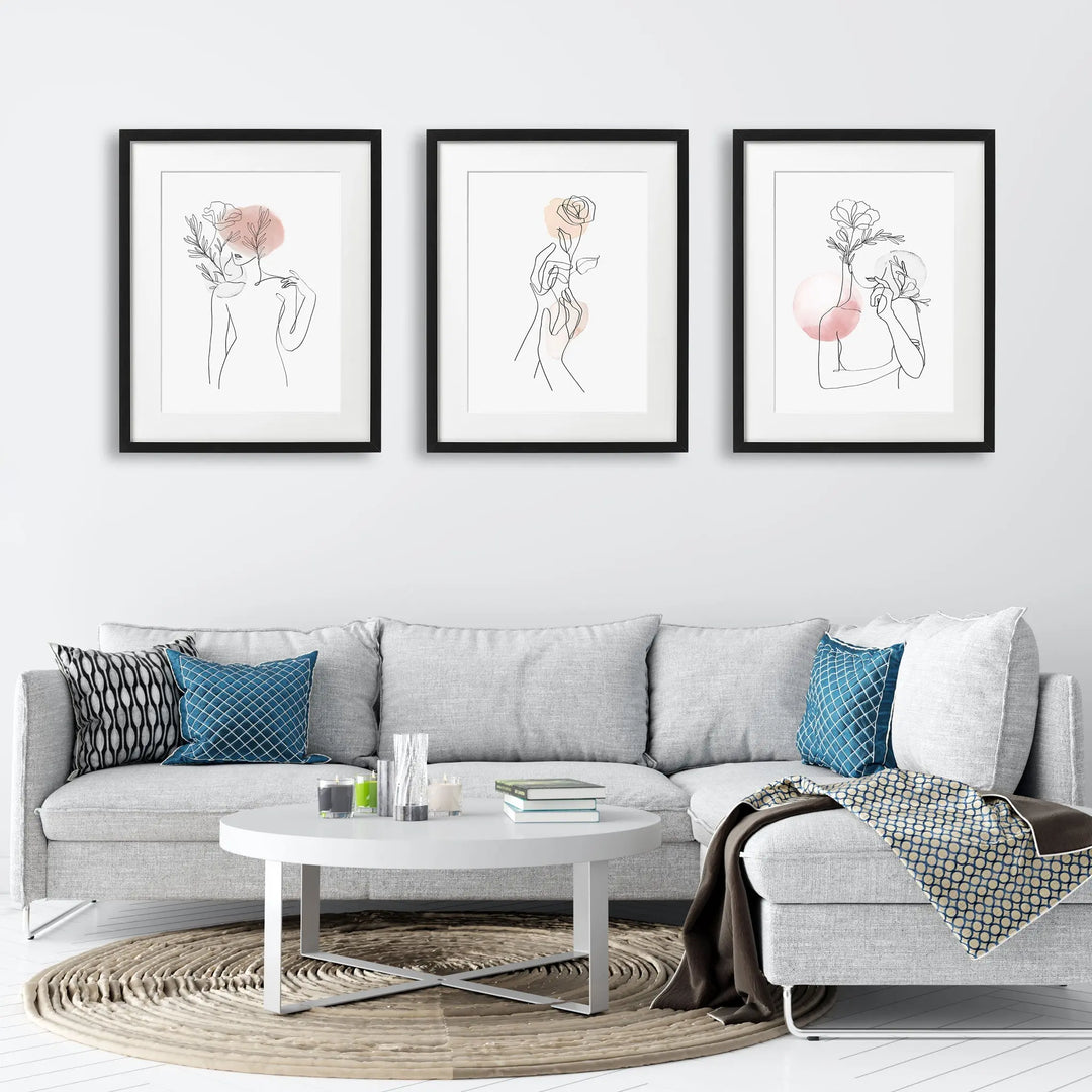 Tablou cu rama   FEMININE LINE ART - beudis.ro