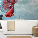 Tapet personalizat watercolor cu pesti exotici sub apa exotic pisces