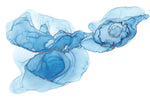 Tapet personalizat watercolor in nuante de albastru cu insertii gri ink watercolor