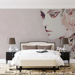 Tapet personalizat watercolor cu portret dama in nuante rozalii la femme