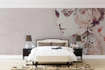 Tapet personalizat watercolor cu portret dama in nuante rozalii la femme