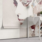Tapet personalizat watercolor cu portret dama in nuante rozalii la femme