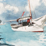 Tapet personalizat watercolor cu barci albe lizzie boat
