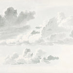 Tapet personalizat watercolor cu nori albi si gri stormy clouds