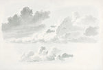 Tapet personalizat watercolor cu nori albi si gri stormy clouds