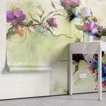 Tapet personalizat watercolor cu flori de petunie colorate watercolor petunias