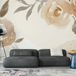 Tapet personalizat watercolor cu trandafiri cafenii coffee roses