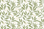 Tapet personalizat watercolor cu frunze si flori de vasc mistletoe leaves