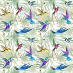 Tapet personalizat watercolor cu pasari exotice colorate color birds