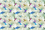Tapet personalizat watercolor cu pasari exotice colorate color birds