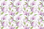 Tapet personalizat watercolor cu flori de magnolie mov purple magnolia