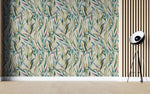 Tapet personalizat watercolor cu frunze de salcie colorata watercolor weeping willow