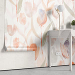 Tapet personalizat watercolor cu lalele rosii pe fundal alb red tulips