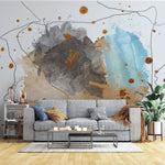 Tapet personalizat watercolor cu pictura in stil watercolor multicolora paint splash