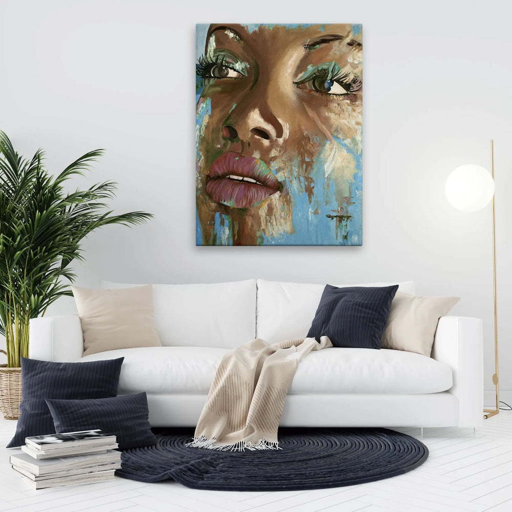 Tablou canvas ce prezinta portretul abstract al unei femei de o frumusete ravasitoare si misterioasa mysterious girl