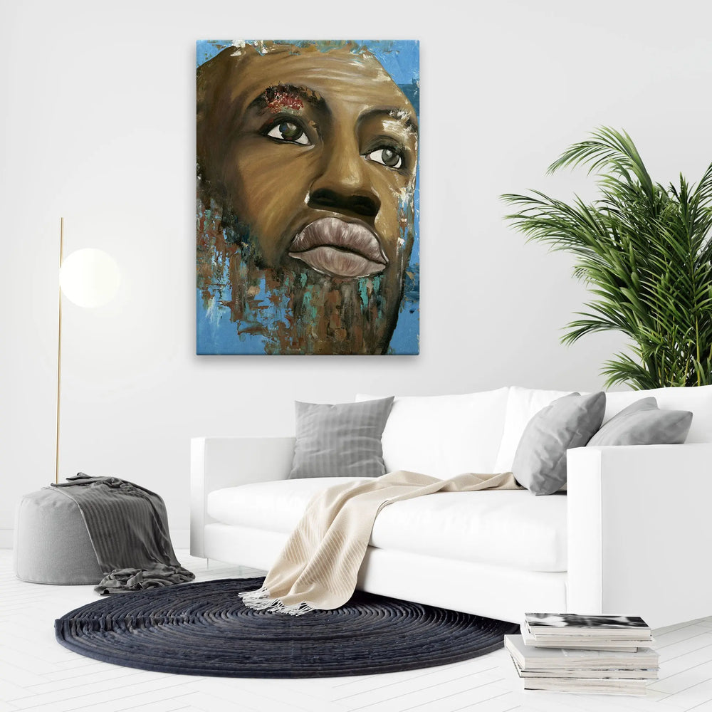 Tablou canvas ce prezinta portretul abstract al unui barbat misterios si indragostit mysterious boy