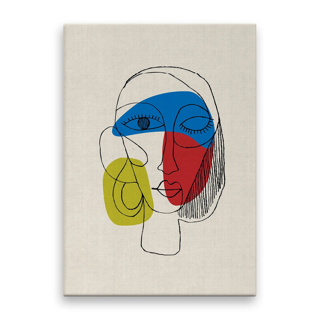 Tablou canvas ce prezinta portretul abstract al unei femei care poarta cercei abstract women