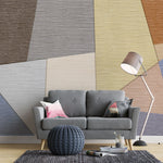 Tapet personalizat abstract cu texturi abstracte in nuante complementare textile scraps