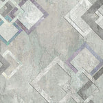 Tapet personalizat abstract cu forme patrate pe un perete texturat textured wall