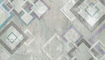 Tapet personalizat abstract cu forme patrate pe un perete texturat textured wall