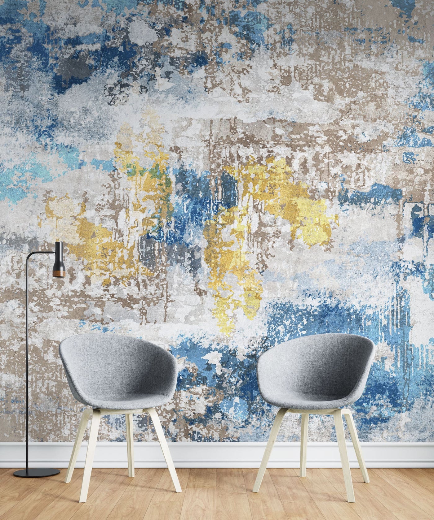 Tapet personalizat - GOLD&BLUE SCRAP