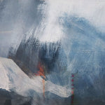 Tapet personalizat abstract cu model abstract pictat in nuante de albastru si alb painted