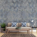 Tapet personalizat abstract cu textura abstracta florala in nuante inchise cu efect invechit old blue