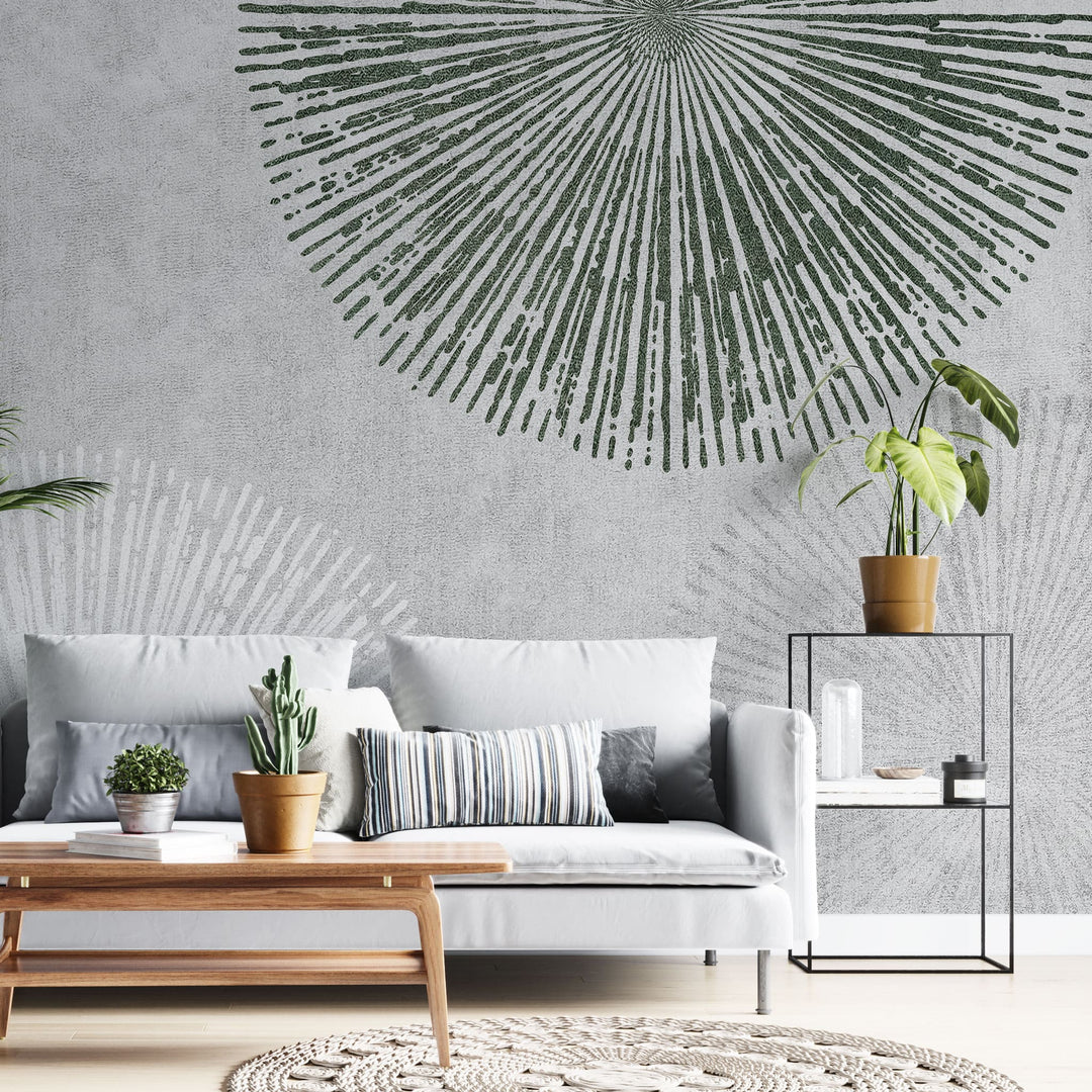 Tapet personalizat abstract cu forme abstracte pe un fundal gri abstract dandelion