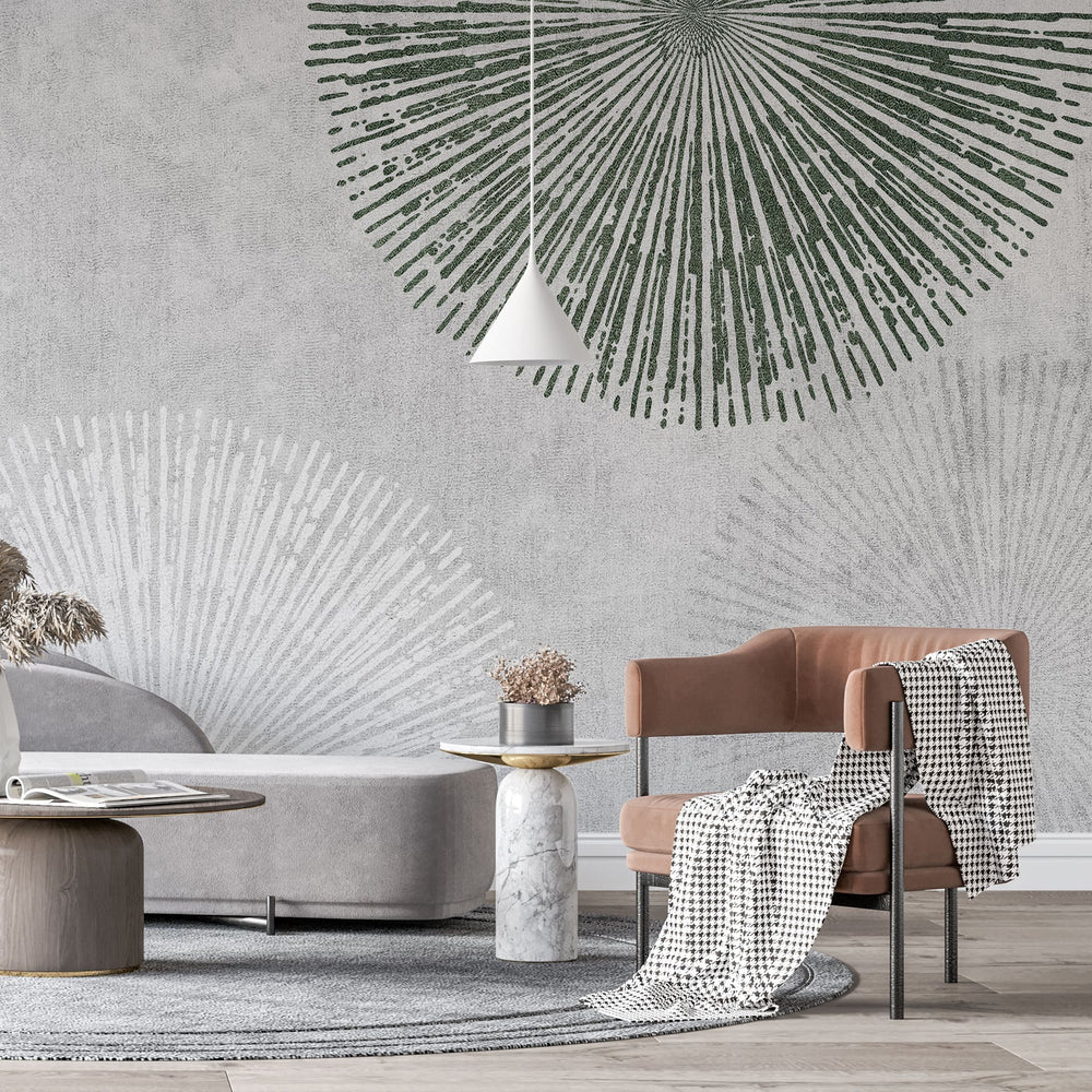 Tapet personalizat abstract cu forme abstracte pe un fundal gri abstract dandelion