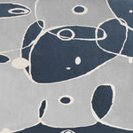 Tapet personalizat abstract cu forme si linii abstracte in nuante de albastru si gri doodle