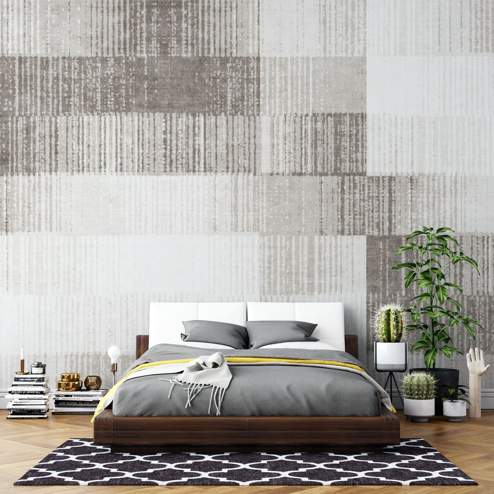 Tapet personalizat abstract cu dungi abstracte in nuante de bej beige tones