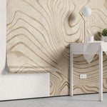 Tapet personalizat abstract cu forma abstracta in nuante de bej moving sands