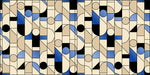 Tapet personalizat art deco cu frome geometrice in stil bauhaus blue bauhaus