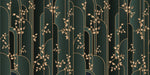 Tapet personalizat art deco cu insertii aurii pe un fundal verde inchis manami