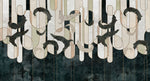 Tapet personalizat art deco cu pene pe fundal inchis de marmura marble art deco