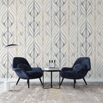 Tapet personalizat art deco in nuante deschise mid century